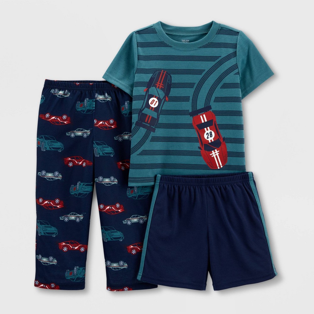 size 3t Toddler Boys' 3pc Cars Pajama Set - Just One You made by carter's Blue 