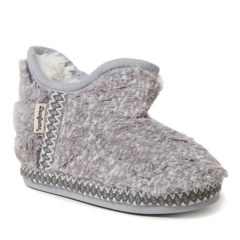 Dearfoams Kid's Girls Charlotte Pile Bootie Slippers : Target