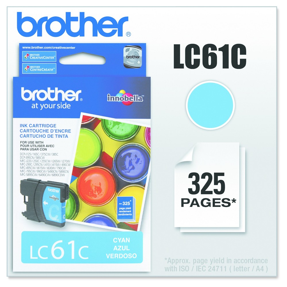 UPC 012502620860 product image for Brother LC61C Innobella Ink, Cyan (Blue) (LC61C) | upcitemdb.com