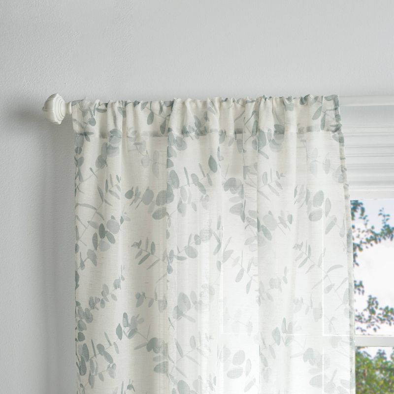 Set of 2 Eucalyptus Sheer Curtain Panels - Martha Stewart, 3 of 7