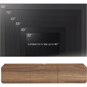 Atelier Mobili,Floating TV Console for up to 80 inch TV and Under TV Cabinet (Walnut) - 1 of 4