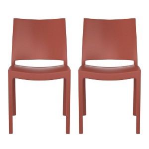WestinTrends Playa Modern Polypropylene Stackable Plastic Patio Dining Chair (Set of 2) - 1 of 4