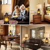 KTMBDW Set of 2 Farmhouse Lamps, Rustic Vintage Bedroom Nightstand Table Lamp with 2 USB and Outlet, Built-In Night Light, Black - 4 of 4