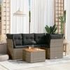 vidaXL Patio Sofa Set with Cushions Outdoor Furniture 5 Piece Poly Rattan - Gray - 2 of 4
