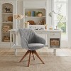 Art Leon Comfortable Fabric Swivel Accent Chair with Solid Oak Wood Legs - 3 of 4