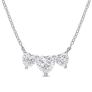 EVERLY JEWELRY | Sterling Silver 2 CT DEW Created Moissanite-White Fashion Pendant With Chain, 17-inch - 1 of 4