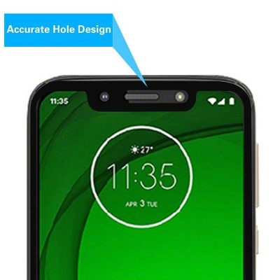 Valor Full Coverage Tempered Glass LCD Screen Protector Film Cover For Motorola Moto G7 Play, Black