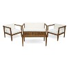 Suki 4 Pieces Acacia Wood Patio Coversation Set with Coffee Table and Cushions, Outdoor & Indoor Furniture - Maison Boucle - 3 of 4