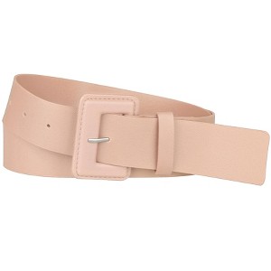 Allegra K Women's Plus Size Pure Adjustable Rectangle Buckle Wide Waist Belt for Dress 1 Pc - 1 of 4