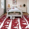 Christmas Area Rug, Reindeer Print Washable Soft Carpet with Non Slip Backing, Low Pile Stain Resistant Floor Mat for Living Room, Bedroom - 2 of 4