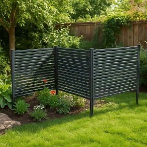 3-Panel Rustproof Metal Privacy Screen, No-Dig Garden Fence, Animal Barrier & Flower Bed Protector, Easy Install for Patio or Yard - 1 of 4