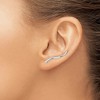 Black Bow Jewelry 2.7 x 26mm Rhodium-Plated Sterling Silver Curved Ear Climber Earrings - 3 of 4