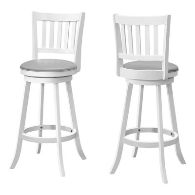 2pk 44" Upholstered Slat Back Swivel Bar Height Barstools - EveryRoom