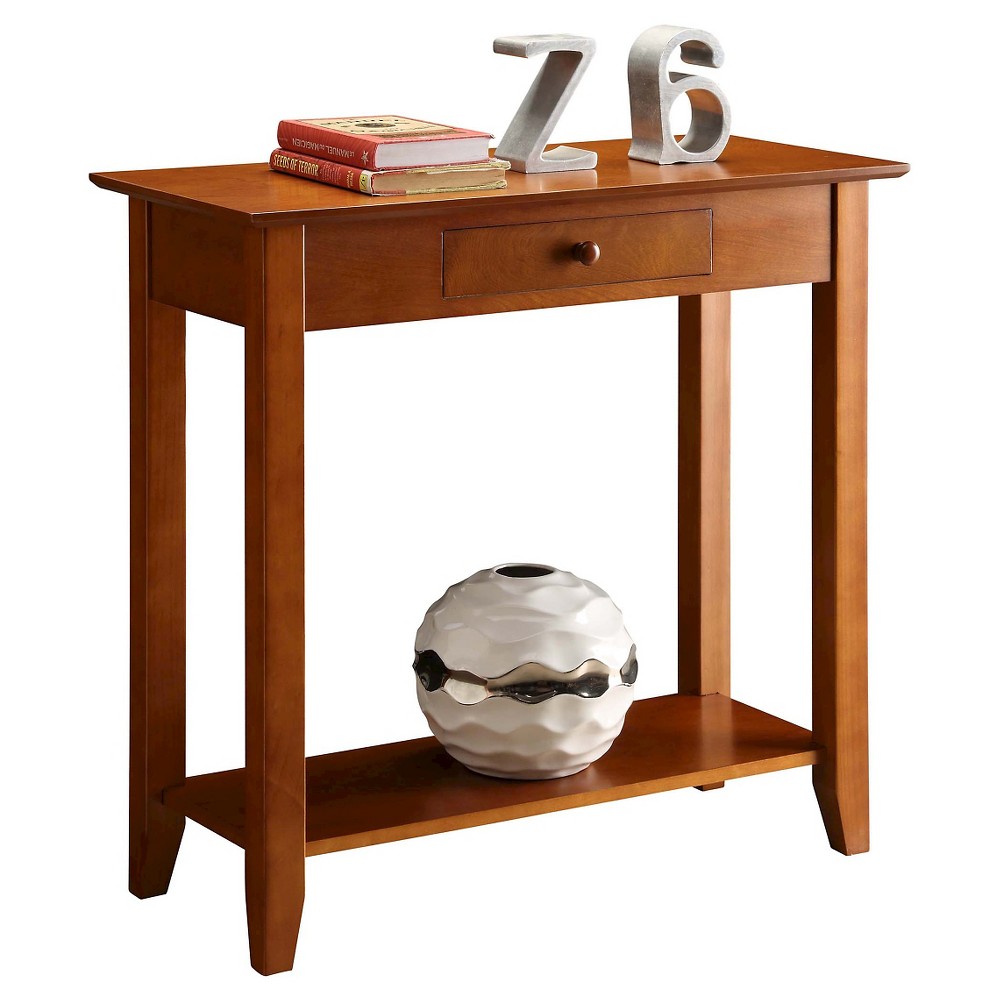 American Heritage Hall Table with Drawer Shelf Cherry - Breighton Home: Modern Entryway Furniture, Storage Display