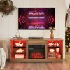XIYUYEU Modern TV Stand with Glass Shelves & Electric Fireplace,LED Lights Entertainment Console Tabe for TV - 2 of 4