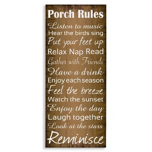 Stupell Industries Porch Rules Country Rustic, 10" x 24" - 1 of 4