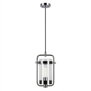 Hudson and Canal 11" Wide Industrial Pendant with Glass Shade - 1 of 4