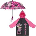 Minnie Mouse Girl's Umbrella and Raincoat Set, Kids Ages 2-5