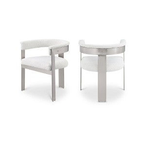 Meridian Furniture,Romeo Boucle Fabric Dining Chair, Set of 2 - 1 of 4