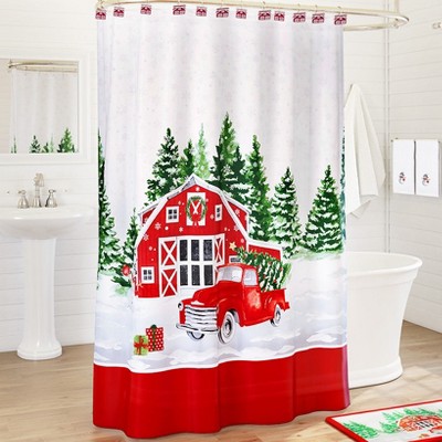 The Lakeside Collection Christmas at the Barn Bath Collection - Shower Curtain