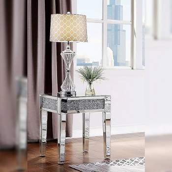 20" Noralie Accent Table Mirrored & Faux Diamonds - Acme Furniture