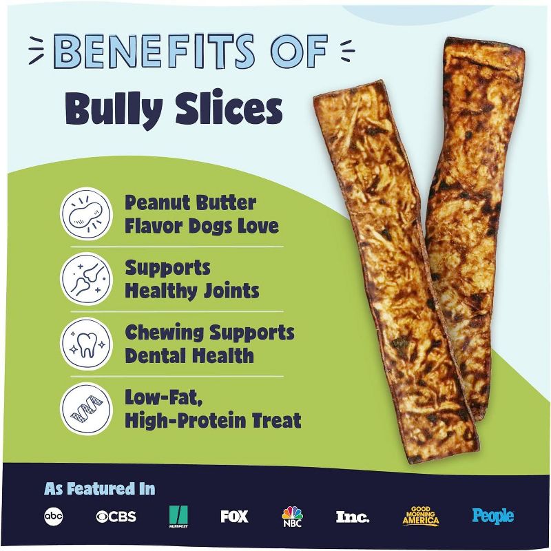 Pawstruck Natural Bully Slices Beef Hide Chews for Dogs - Made with No Artificial Ingredients - 1 lb. Bag, 2 of 9