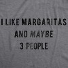 Mens I Like Margaritas And Maybe 3 People T Shirt Funny Tee - Crazy Dog Men's T Shirt - 2 of 4