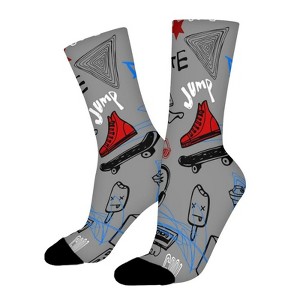 Hipsters Teens Doodles Women Printed Crew Socks Funny Funky Socks Soft Polyester Novelty Gifts for Artists Men - 1 of 1