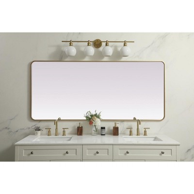 Brass Framed Full Length Rectangular Bathroom Mirror