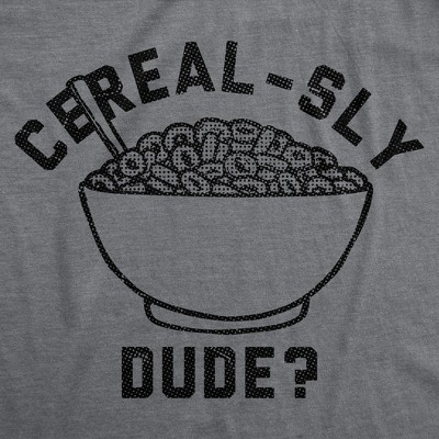 Мужские футболки Crazy Dog T-Shirts, Inc. Mens Funny T Shirts Cerealsly Dude Sarcastic Food Graphic Novelty Tee For Men - Crazy Dog Men's T Shirt Dark Grey S — фото 2