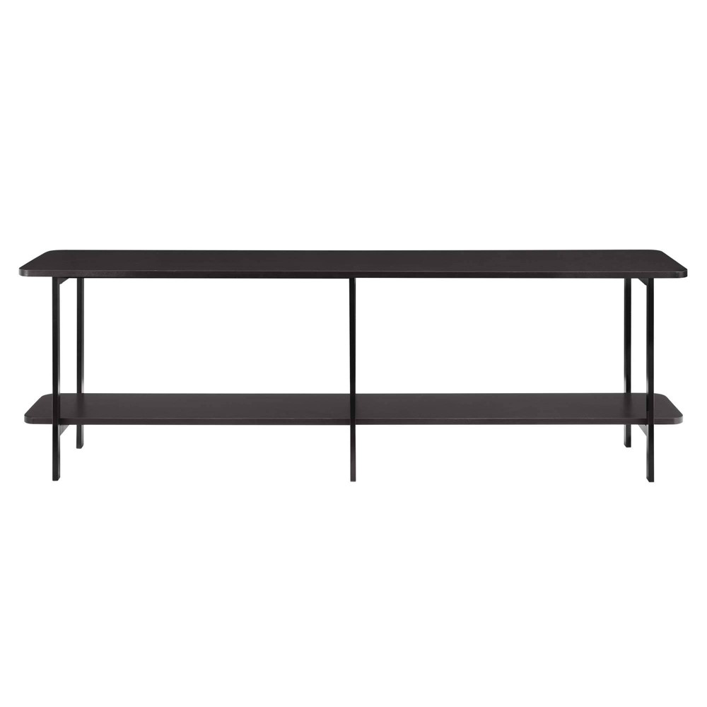 Manhattan Comfort Celine Console Table Black: Modern 80" Long with Storage, Metal Frame & MDF Surface