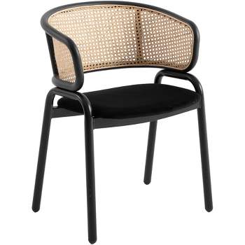 Leisuremod Ervilla Modern Dining Chair with Black Frame