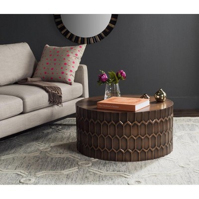 Antique Copper Round Metal Coffee Table