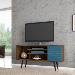Sapphtopaz Modern TV Stand for TVs Up to 55" with Storage Cabinet&Open Shelves Entertainment Center with Splayed Wood Leg for Living Room - 1 of 4