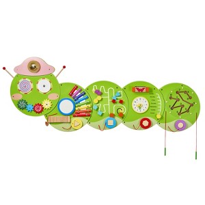 VEVOR Caterpillar Activity Wall Busy Board Panels, 12 Activities, Montessori Sensory Wall Toy for Kids 3-12 Years, Green - 1 of 4