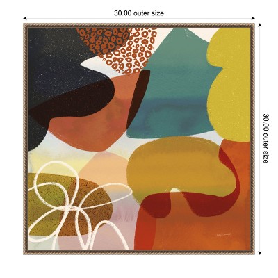 Cheryl Warrick Abstract Colorful Shapes Canvas Art, 30x30