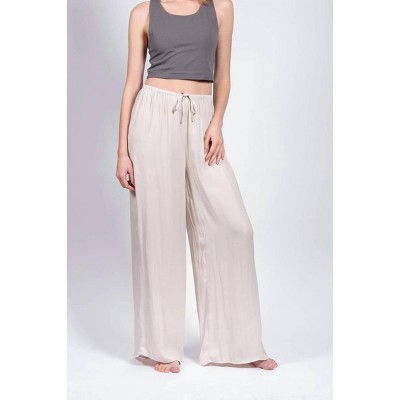 Women's Satin Wide-leg Pants - LATTELOVE