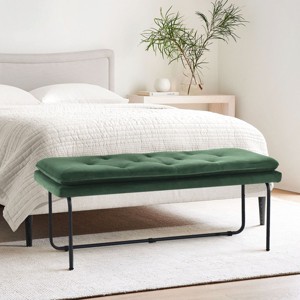 Nano 48" Upholstered Modern Double Layered Cushion Bedroom Bench - Maison Boucle - 1 of 4