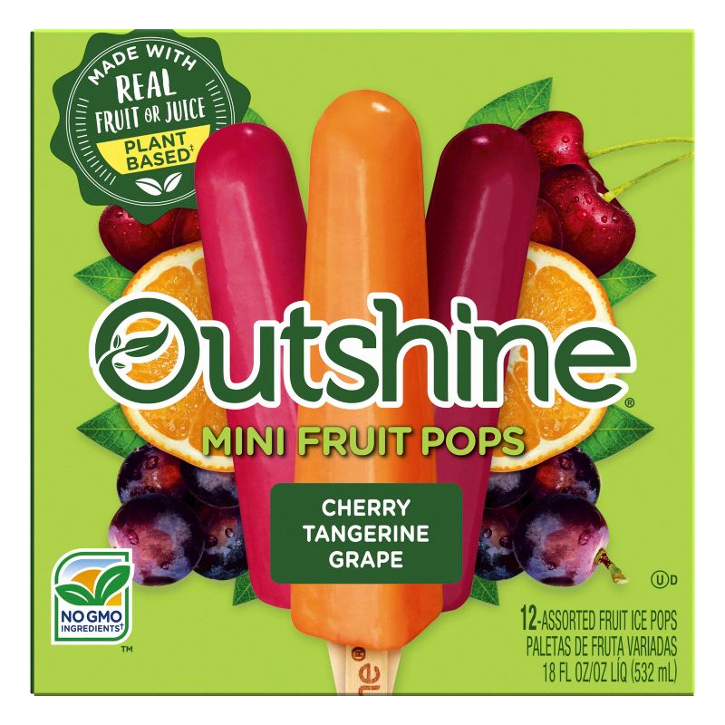 Outshine Cherry/Tangerine/Grape Frozen Fruit Bars - 18oz/12ct, 1 of 10