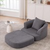 Dolonm Foldable Recliner Chair with Memory Foam - Portable Corduroy Lounger, No tools required，For Apartments/Balcony/Cafe - 2 of 4