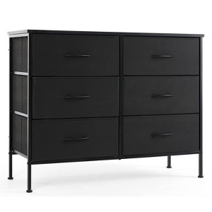 INFURNIC Utility Storage Cabinets 6 Drawer Multi-Functional Tall Dresser Ideal for Organization in Kids Rooms and Beyond, Black, 38.1"*13.7"*29.9" - 1 of 4