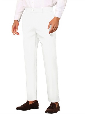 Lars Amadeus Men's Slim Fit Flat Front Solid Color Skinny Business Dress Pants