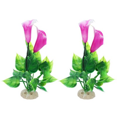 Unique Bargains Fish Tank Aquarium Decorations Plants Mini Aquarium Decorations PE Ceramics Plants 5.91"