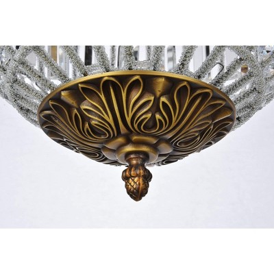 French Gold Crystal Globe Pendant Light with Royal Cut Crystals