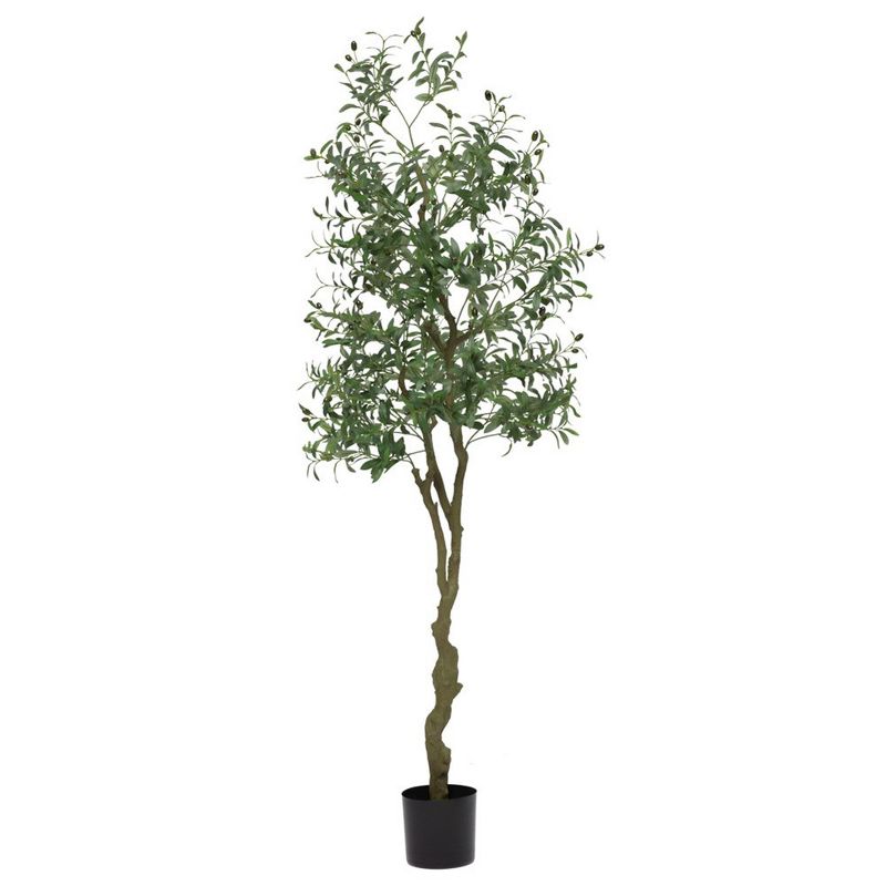 Simulation Tree, Artificial Olive Tree Ornaments, Fake Potted Olive Tree For Modern Home Office Living Room Floor Decor, 5FT, 1 of 6