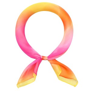 INSPIRE CHIC Women's Chiffon Colorful Gradient Square Soft Sheer Neck Scarves 1Pc - 1 of 4