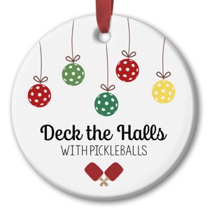 Pickleball Ornament for Christmas Tree Decor, Xmas Hanging Ornaments, Deck The Halls Gifts - 1 of 4