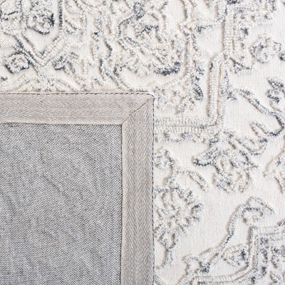 Ivory and Charcoal Hand-Tufted Wool 8' x 10' Rug