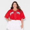 Women's Game Day Cropped Elbow Sleeve V-Neck Athletic Jersey - Wild Fable™ - 2 of 3