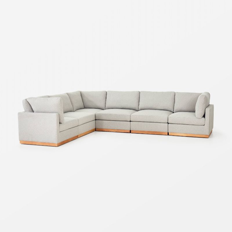 6pc Woodland Hills Modular Sectional Light Gray - Threshold&#8482; designed with Studio McGee, 1 of 9